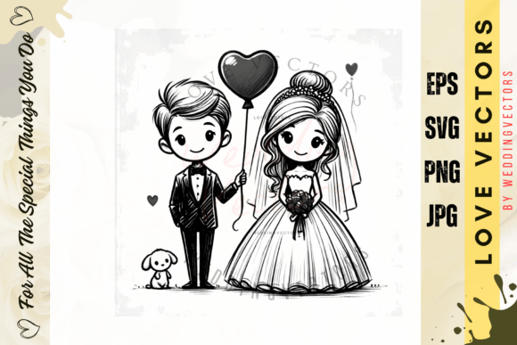C3940: Capturing Matrimonial Elegance in Vector Art