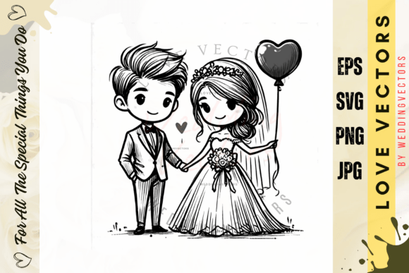 C4026: The Elegant Wedding Couple & Love Vectors for Your Designs