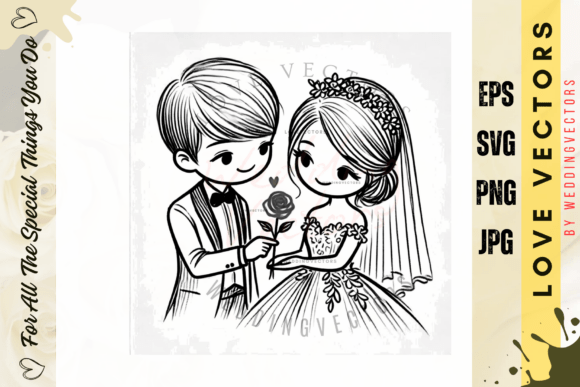 C408 Romantic Illustration Pack: Capturing Matrimony in Vectors