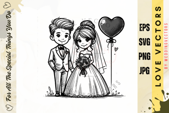 Capturing Romance: Design with Wedding Couple Vectors