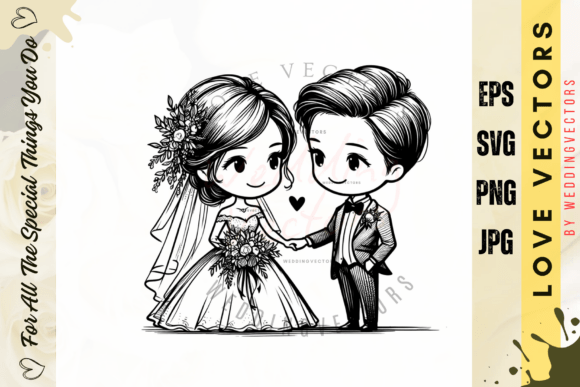 Capturing Romance: The Art of Wedding Couple Vectors