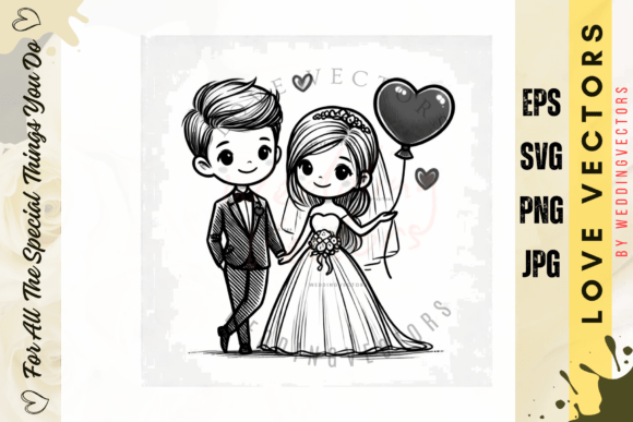 Capturing Romance: The C4016 Love Vectors for Wedding Design