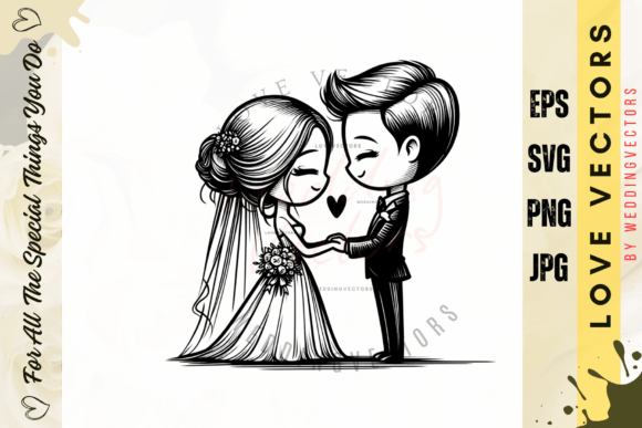 Elegant Romance: Designing with Wedding Couple Vectors