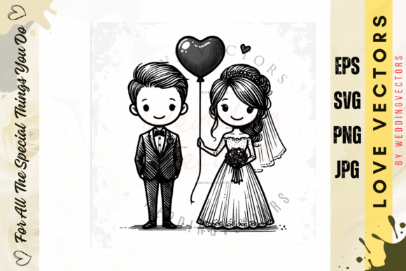 Modern Bridal Art: C4147 Vectors for Wedding Design