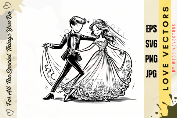 Wedding Couple and Love Vectors - C4262: Designing with Heart
